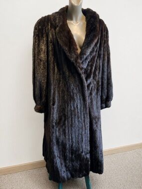Mink fur coat full length mahogany